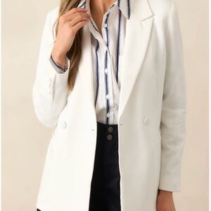 NWT Countess Down to Business White Women's Blazer Large Career Office Work Wear